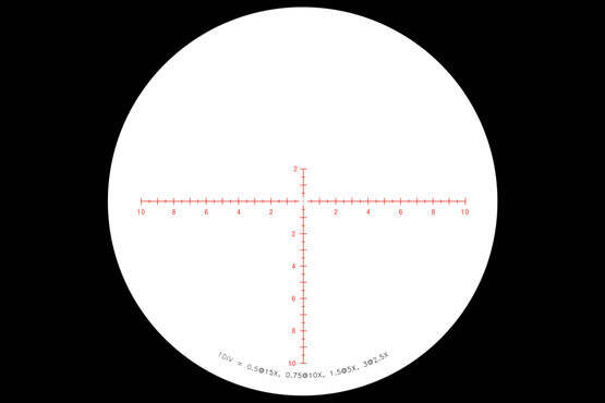 Tenmile 5-25x50 scope features the illuminated center dot reticle with MRAD ranging markings